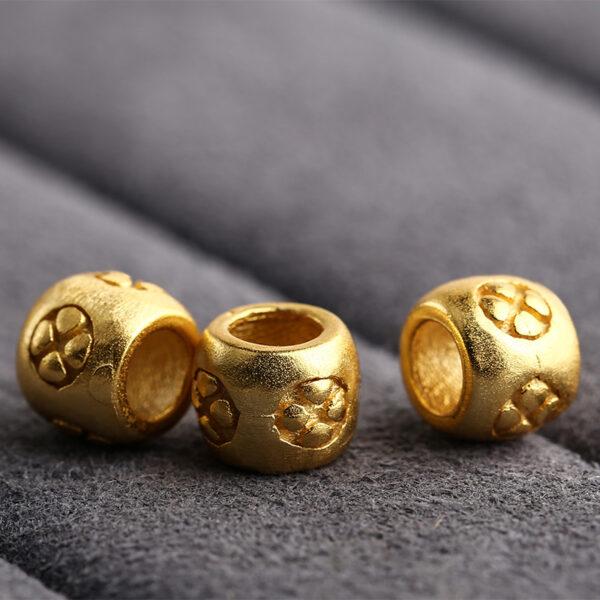 Drum bead, Cherry blossoms bead, flower bead, spacer bead, s925 sterling silver, silver bead, golden bead, gild bead - Image 5