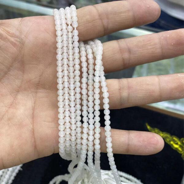 nephrite bead, round bead, whole strand bead, white bead, jade bead, high quality bead, genuine bead, natural bead - Image 5