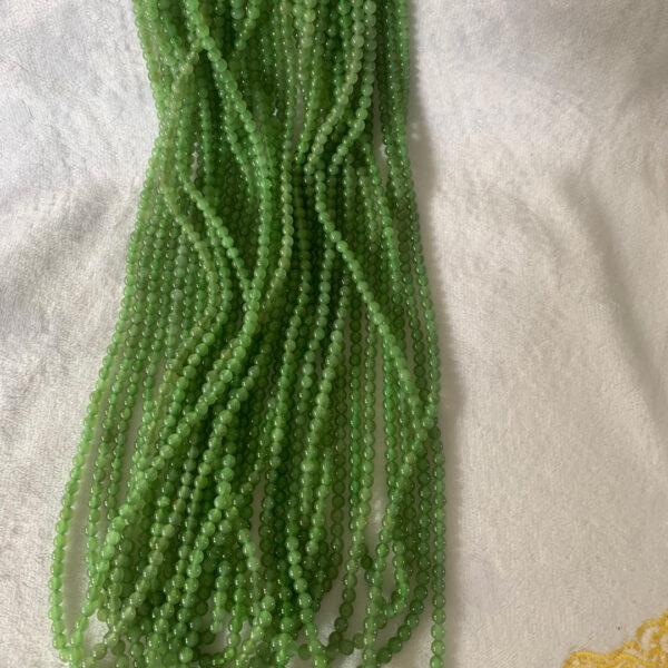 nephrite bead, round bead, whole strand bead, green bead, jade bead, high quality bead, genuine bead, natural bead - Image 5