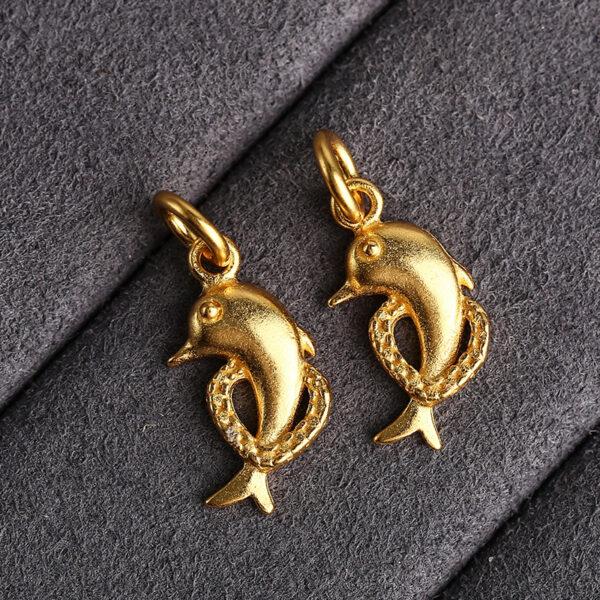 dolphin charm, s925 sterling silver, silver charm, golden charm, gild charm - Image 5