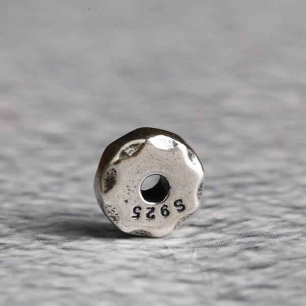gear bead, rondelle bead, spacer bead, s925 sterling silver, silver bead, oxidized silver bead - Image 5