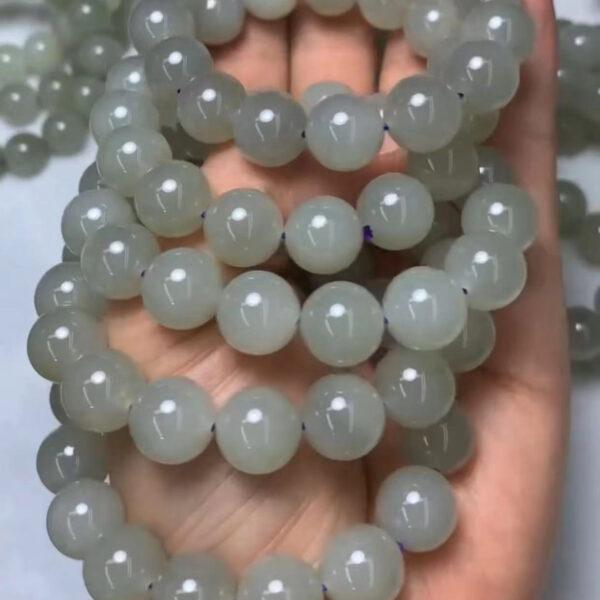 round beaded bracelet, nephrite bracelet, jade bracelet, smoky purple bracelet, genuine natural bracelet - Image 5
