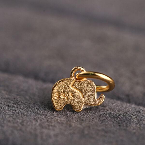 elephant charm, golden elephant bead, s925 sterling silver, silver bead, golden bead, gild charm - Image 5