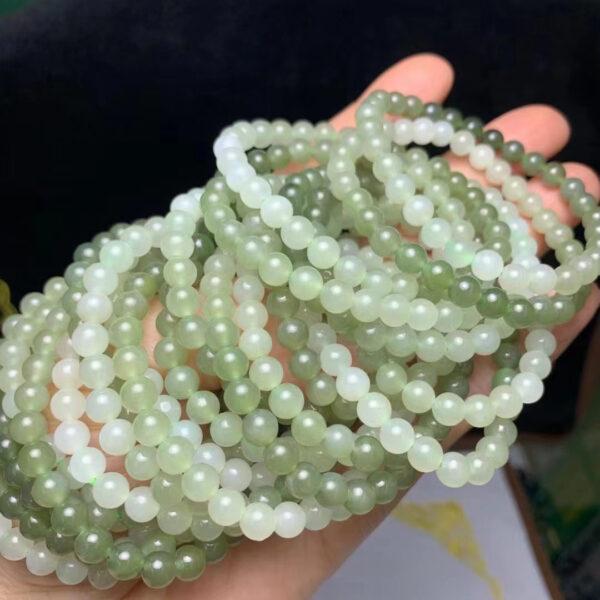 round beaded bracelet, nephrite bracelet, jade bracelet, gradient green bracelet, genuine natural bracelet - Image 5