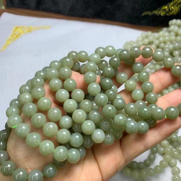 round beaded bracelet, nephrite bracelet, jade bracelet, green bracelet, genuine natural bracelet - Image 5