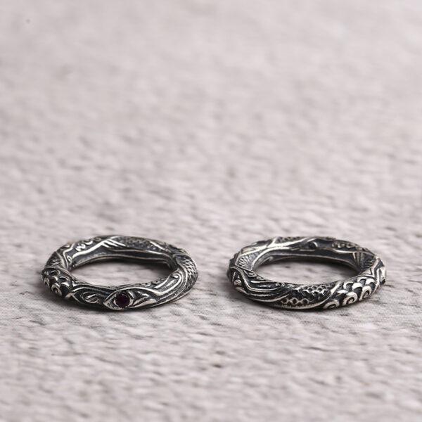 Ring bead, flower pattern bead, spacer bead, jump ring, s925 sterling silver, silver bead, oxidized silver bead - Image 5