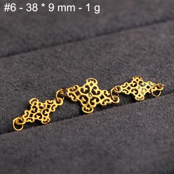 flower chain extension, hollow bead, s925 sterling silver, silver bead, golden bead, gild findings - Image 4