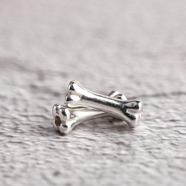 bone bead, spacer bead, s925 sterling silver, silver bead, oxidized silver bead - Image 6