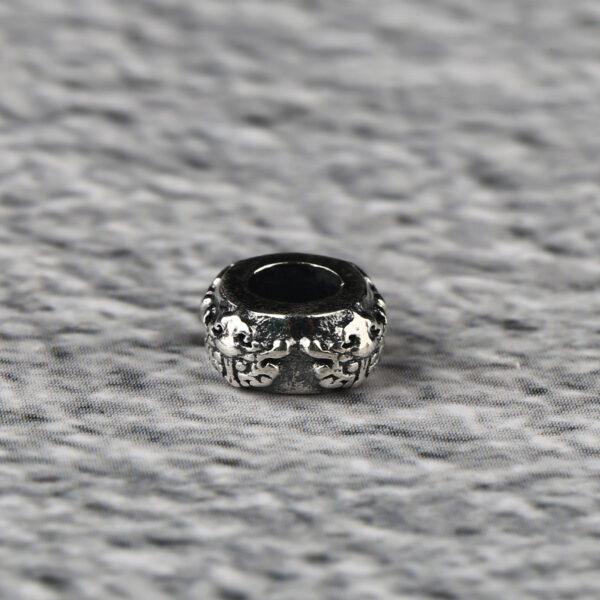 ring bead, beast pattern bead, spacer bead, s925 sterling silver, silver bead, oxidized silver bead - Image 6