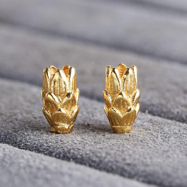 lotus bead, golden flower bead, spacer bead, s925 sterling silver, golden bead, gild bead - Image 6