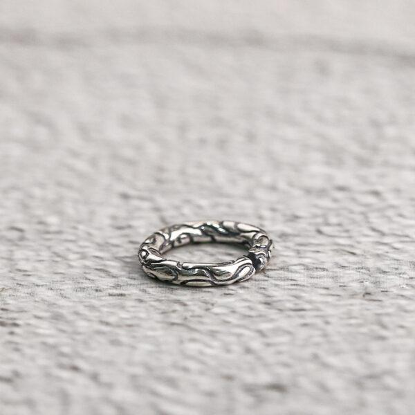 ring bead, cloud pattern bead, spacer bead, s925 sterling silver, silver bead, oxidized silver bead - Image 7