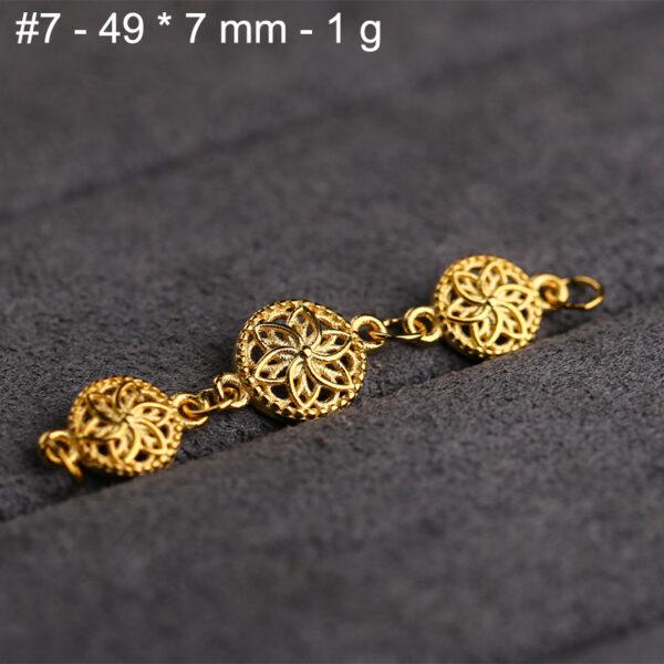 flower chain extension, hollow bead, s925 sterling silver, silver bead, golden bead, gild findings - Image 5