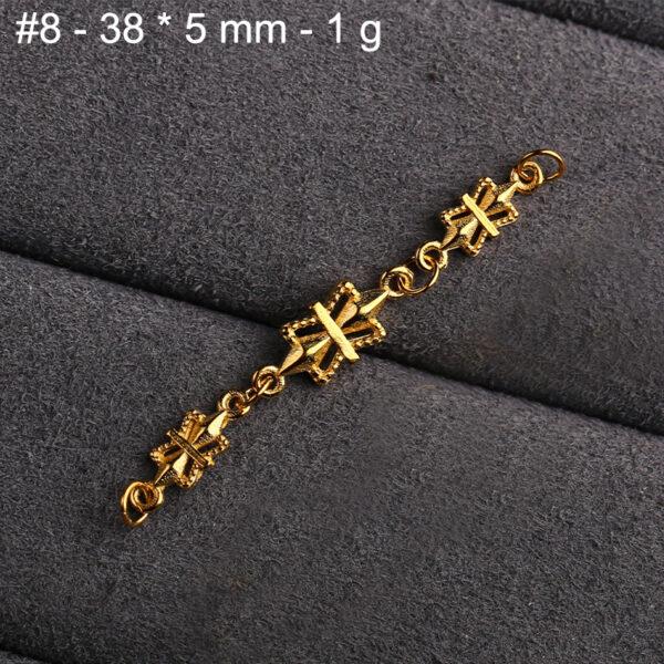 flower chain extension, hollow bead, s925 sterling silver, silver bead, golden bead, gild findings - Image 6