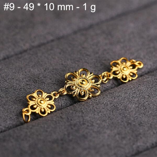 flower chain extension, hollow bead, s925 sterling silver, silver bead, golden bead, gild findings - Image 7