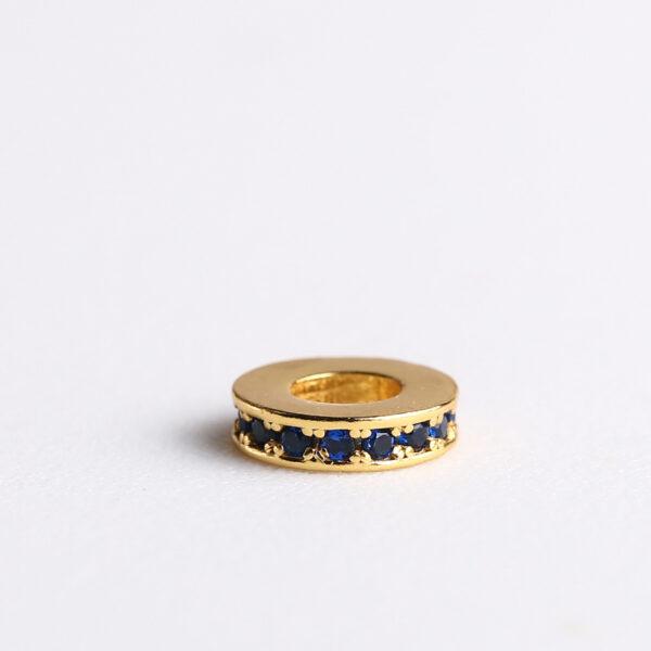 rondelle bead, ring bead, zircon bead, s925 sterling silver, silver bead, golden bead, gild bead - Image 6