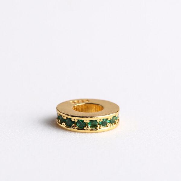 rondelle bead, ring bead, zircon bead, s925 sterling silver, silver bead, golden bead, gild bead - Image 7