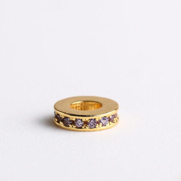 rondelle bead, ring bead, zircon bead, s925 sterling silver, silver bead, golden bead, gild bead - Image 8