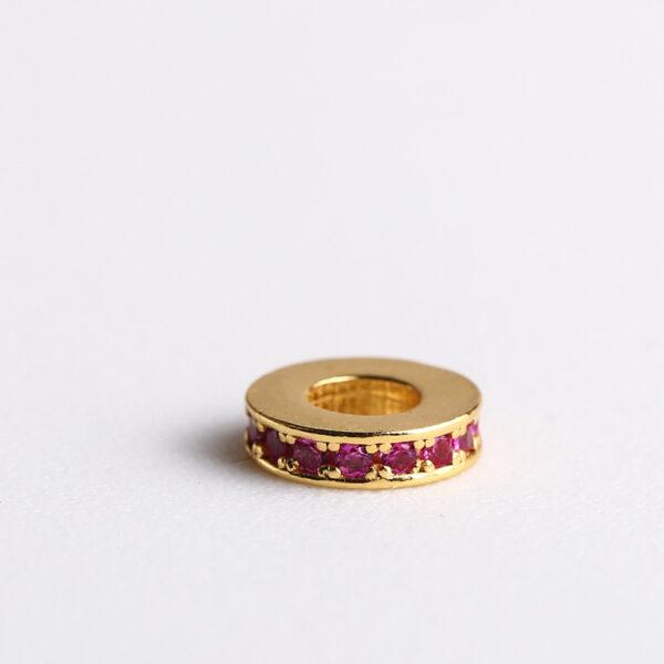 rondelle bead, ring bead, zircon bead, s925 sterling silver, silver bead, golden bead, gild bead - Image 9