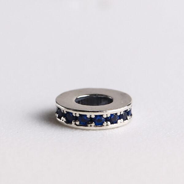 gasket bead, colorful zircon bead, spacer bead, s925 sterling silver, silver bead, oxidized silver bead - Image 6