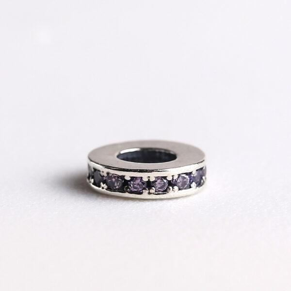 gasket bead, colorful zircon bead, spacer bead, s925 sterling silver, silver bead, oxidized silver bead - Image 9