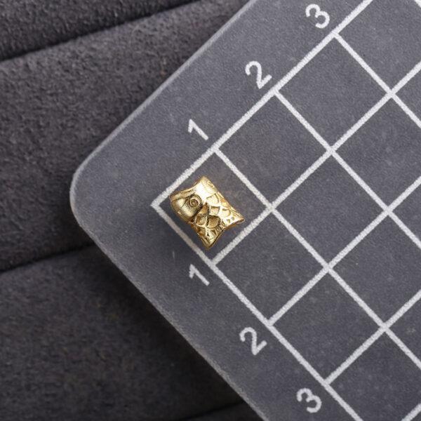 fish bead, spacer bead, s925 sterling silver, sterling silver bead, golden bead, gild bead - Image 2
