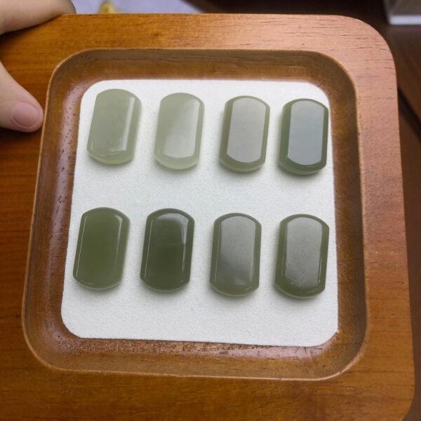 nephrite charm, simple rectangle charm, jade charm, green bead, high quality bead, genuine bead, natural bead
