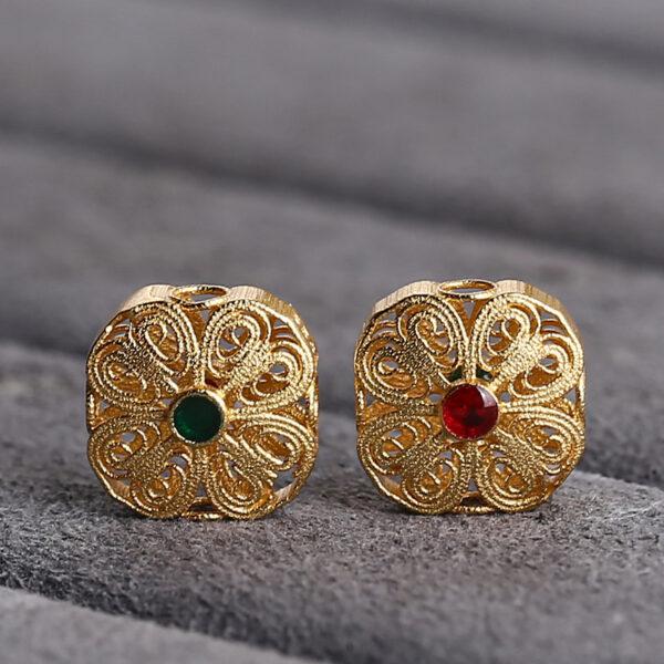 rectangle bead, hollow bead, flower pattern bead, s925 sterling silver, silver bead, golden bead, gild bead