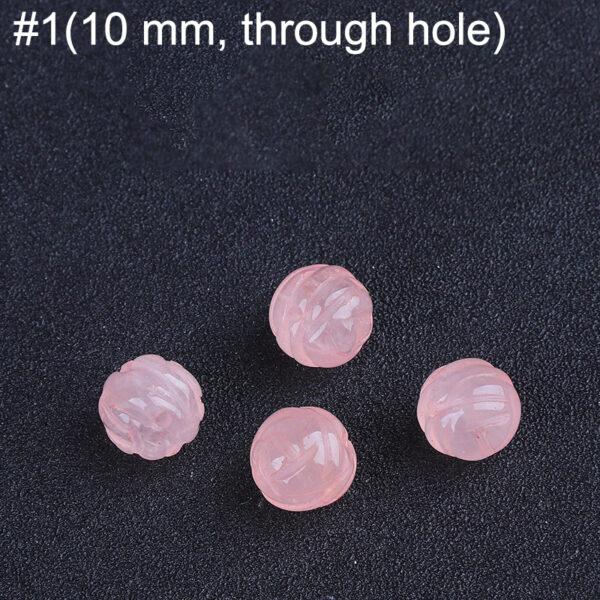 multi shapes bead, rose quartz bead, quartz charm, pink bead - Image 2