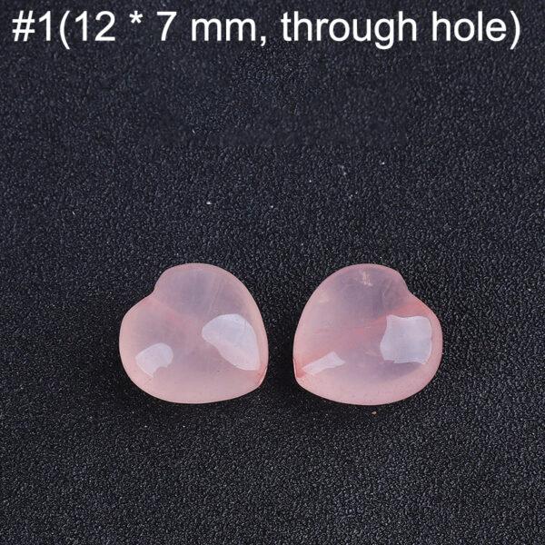 multi shapes bead, rose quartz bead, quartz charm, pink bead - Image 2