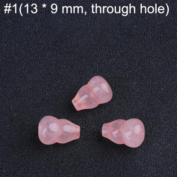 multi shapes bead, rose quartz bead, quartz charm, pink bead - Image 2