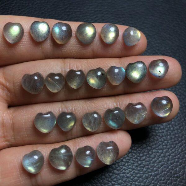 Labradorite bead, heart bead, gray bead, colorful bead, ring gemstone, pendant gemstone