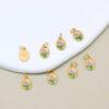 Purple Tulip charm, flower charm, enamel bead, sterling silver bead, gild bead, golden bead