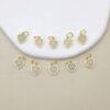 bezel charm, heart charm, nephrite bead, white bead, sterling silver bead, gild bead, golden bead