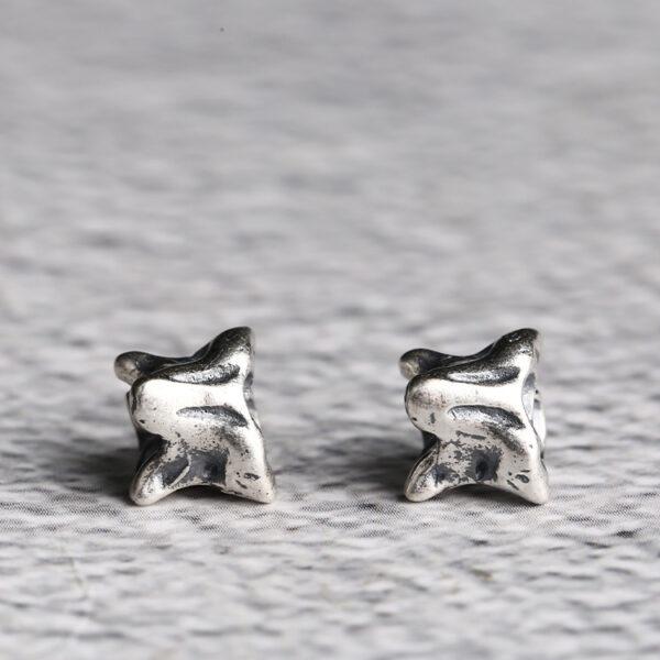 bone shape bead, joint shape bead, spacer bead, s925 sterling silver, silver bead, silver charm, oxidized silver bead