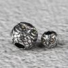 owl bead, bird bead, ball bead, spacer bead, s925 sterling silver, silver bead, oxidized silver bead