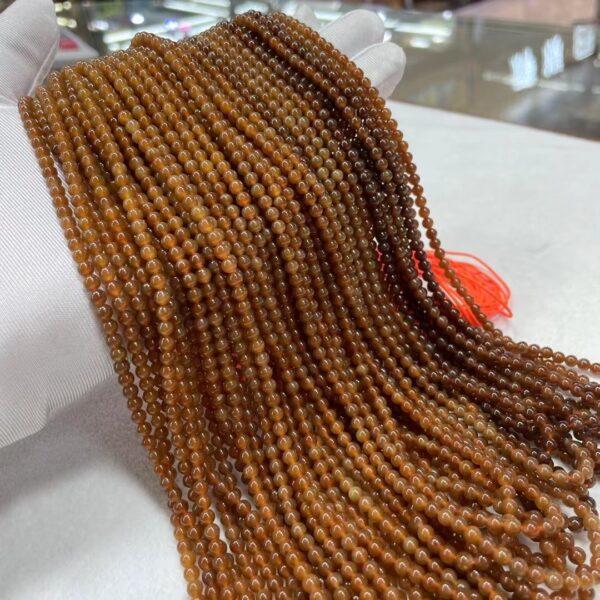 nephrite bead, round bead, whole strand bead, caramel color bead, jade bead, high quality bead, genuine bead, natural bead