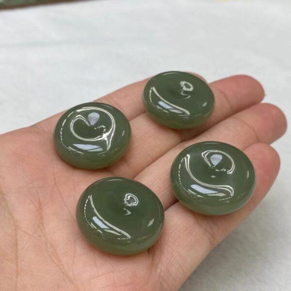 nephrite bead, rondelle bead, donut bead, jade bead, green bead, high quality bead, genuine bead, natural bead