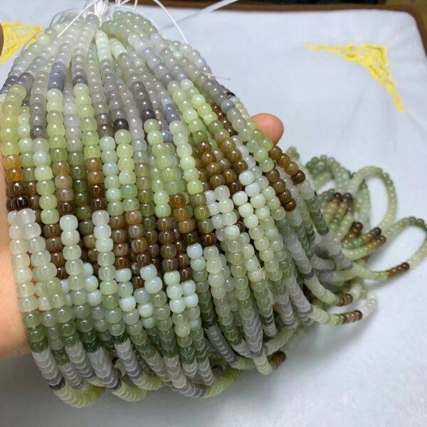nephrite bead, drum bead, whole strand bead, multi colors bead, jade bead, high quality bead, genuine bead, natural bead