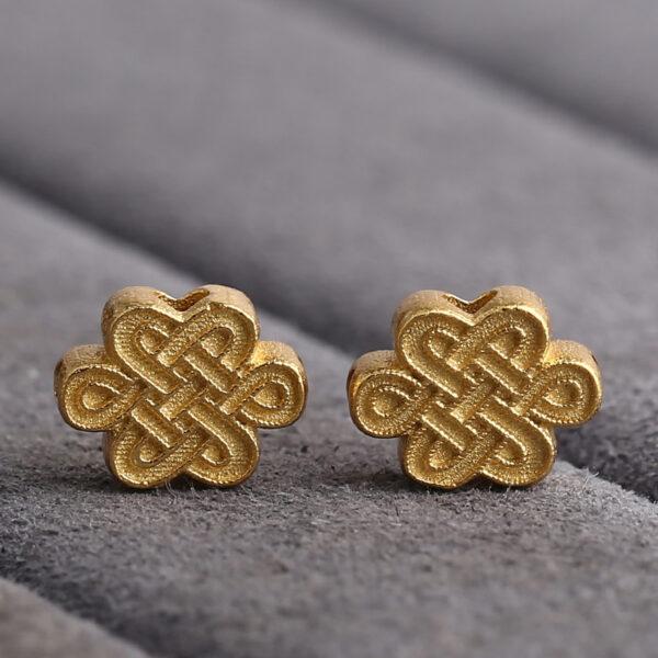 Chinese knot bead, spacer bead, s925 sterling silver, silver bead, golden bead, gild bead