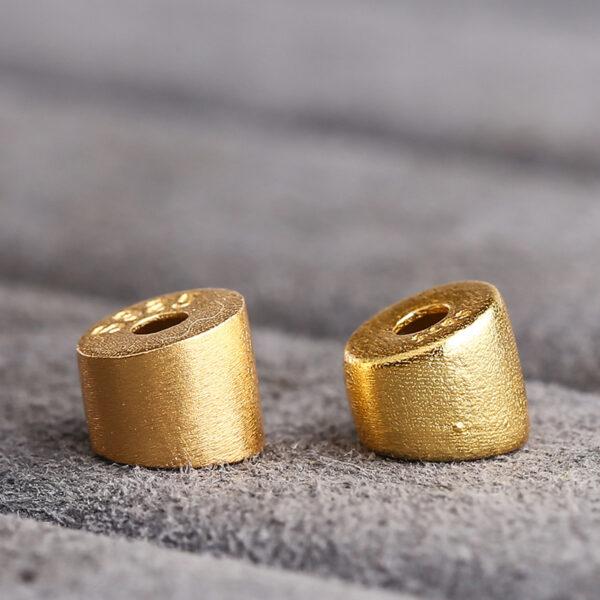 bevel bead, tube bead, spacer bead, s925 sterling silver, sterling silver bead, golden bead, gild bead