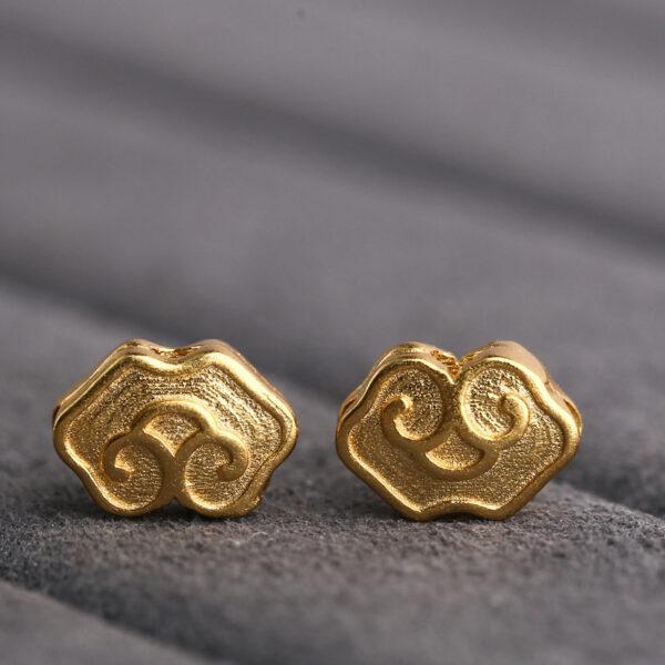 cloud bead, flower bead, spacer bead, s925 sterling silver, sterling silver bead, golden bead, gild bead