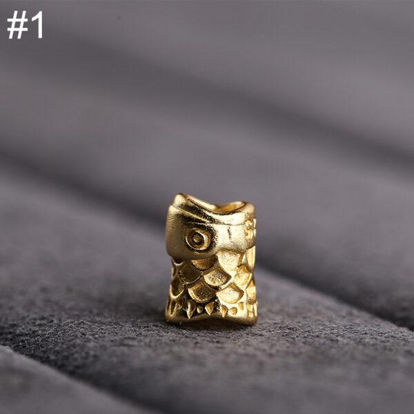 fish bead, spacer bead, s925 sterling silver, sterling silver bead, golden bead, gild bead - Image 7