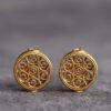 hollow flower bead, round bead, spacer bead, s925 sterling silver, sterling silver bead, golden bead, gild bead