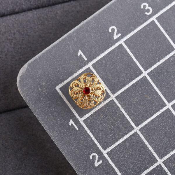 rectangle bead, hollow bead, flower pattern bead, s925 sterling silver, silver bead, golden bead, gild bead - Image 2