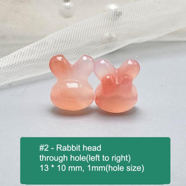 multi shapes bead, agate bead, agate charm, pink bead, orange bead, red bead - Image 3