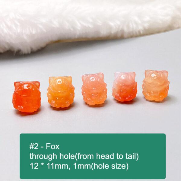 multi shapes bead, agate bead, agate charm, pink bead, orange bead, red bead - Image 3