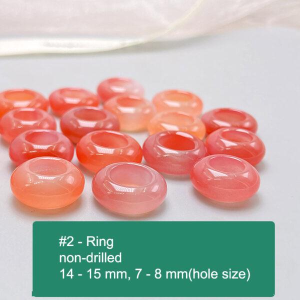 multi shapes bead, agate bead, agate charm, pink bead, orange bead, red bead - Image 3
