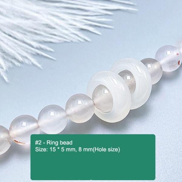 multi shapes bead, agate bead, agate charm, hazy white bead, hazy bead - Image 3