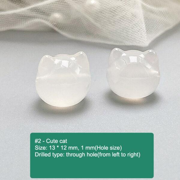 multi shapes bead, agate bead, agate charm, hazy white bead, hazy bead - Image 3