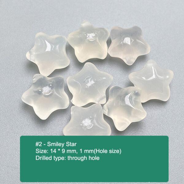 multi shapes bead, agate bead, agate charm, hazy white bead, hazy bead - Image 3